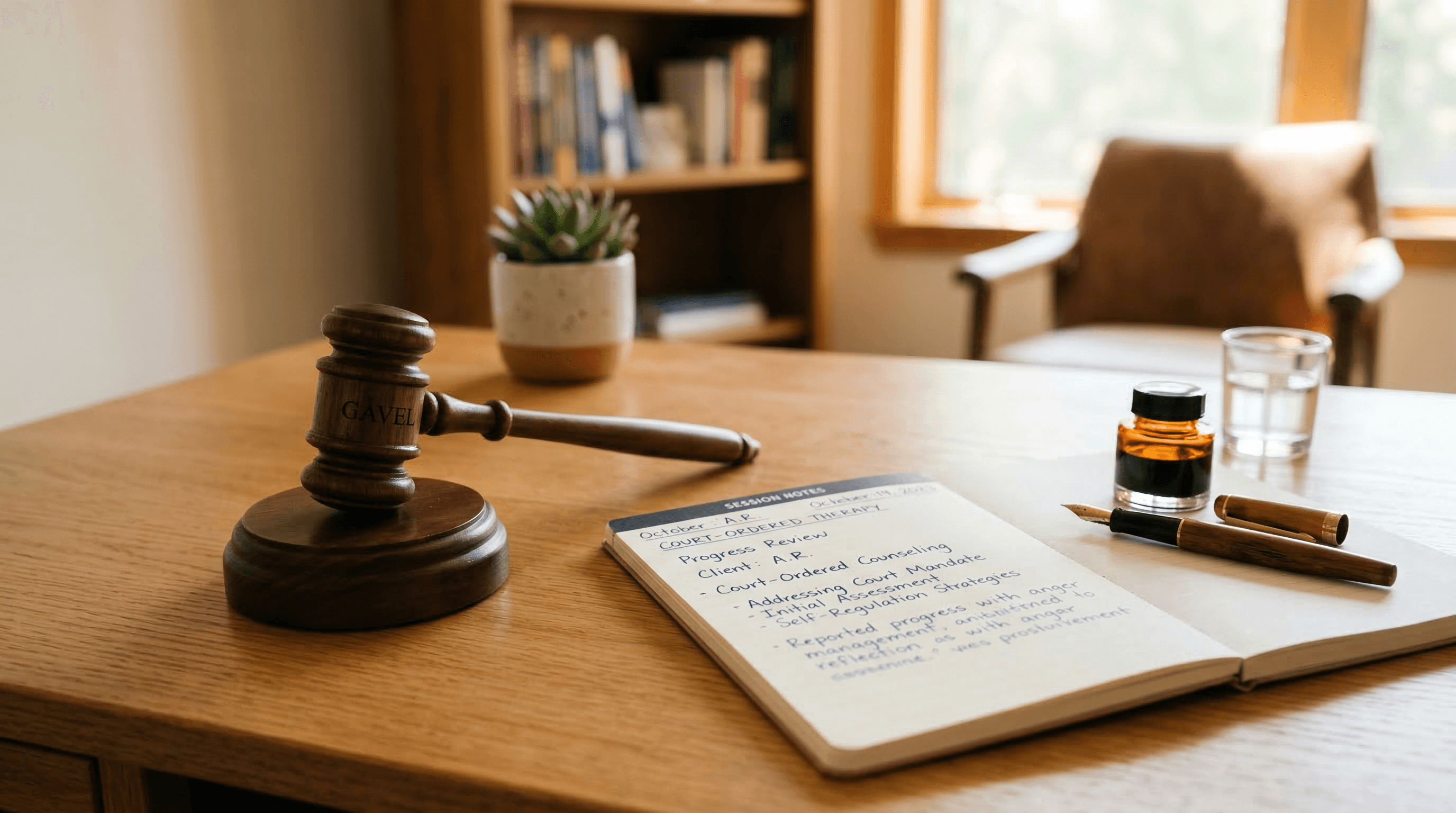 Professional therapy session for court-ordered clients
