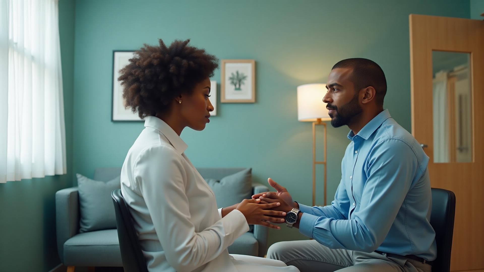 EMDR therapy session for trauma processing