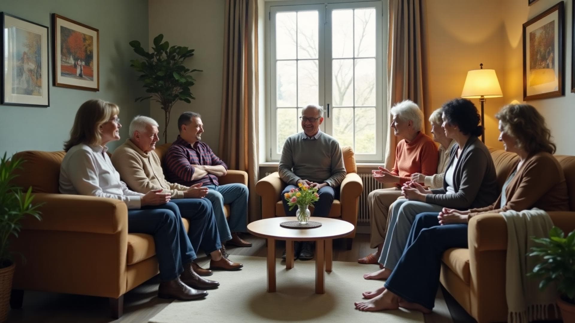 Family participating in a therapy session together