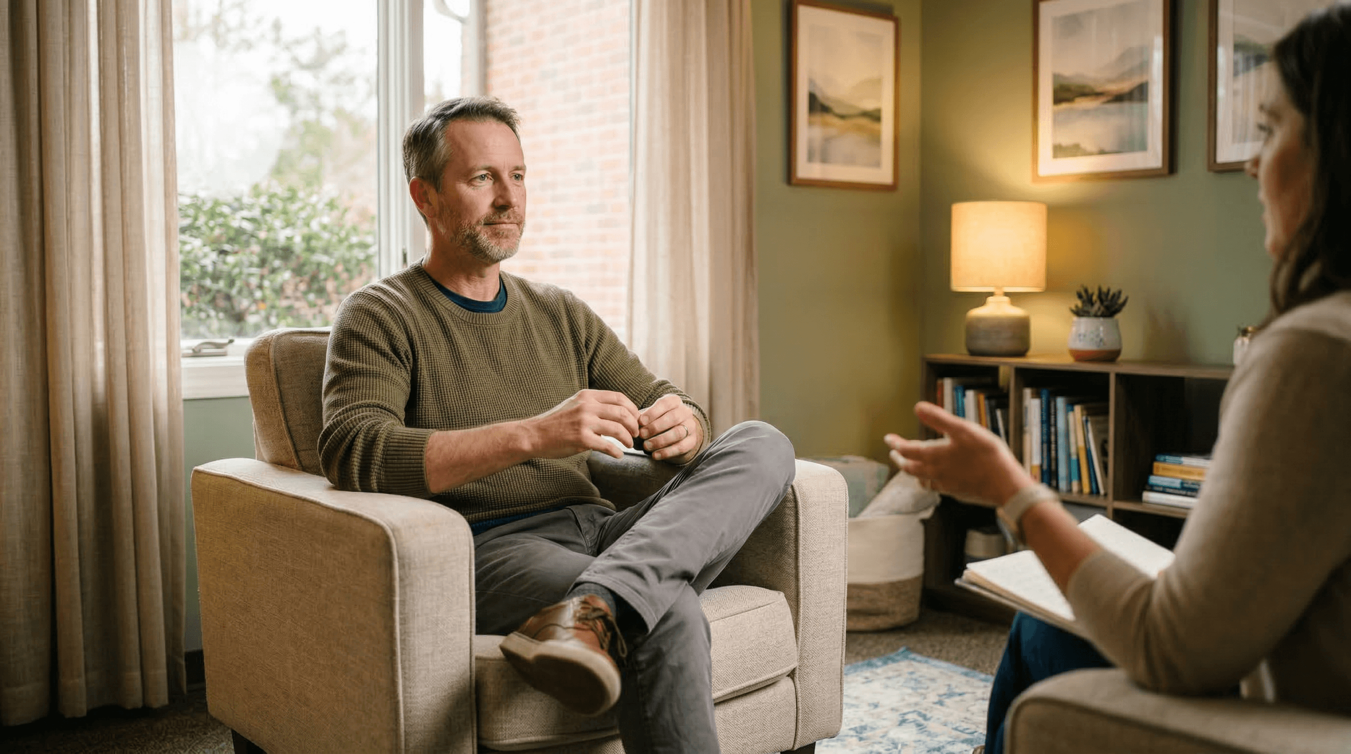 First responder receiving confidential mental health support