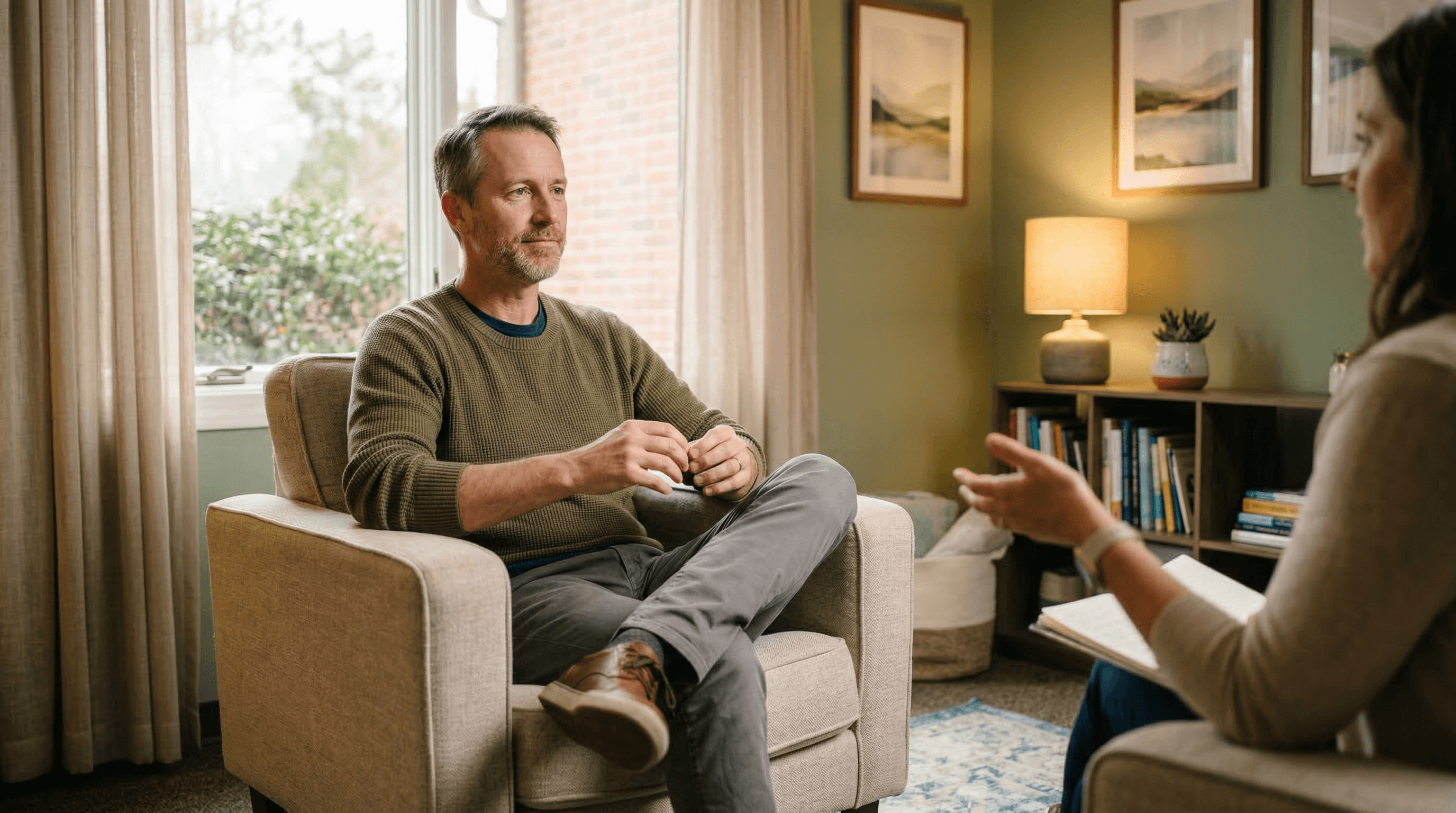 First responder receiving confidential mental health support